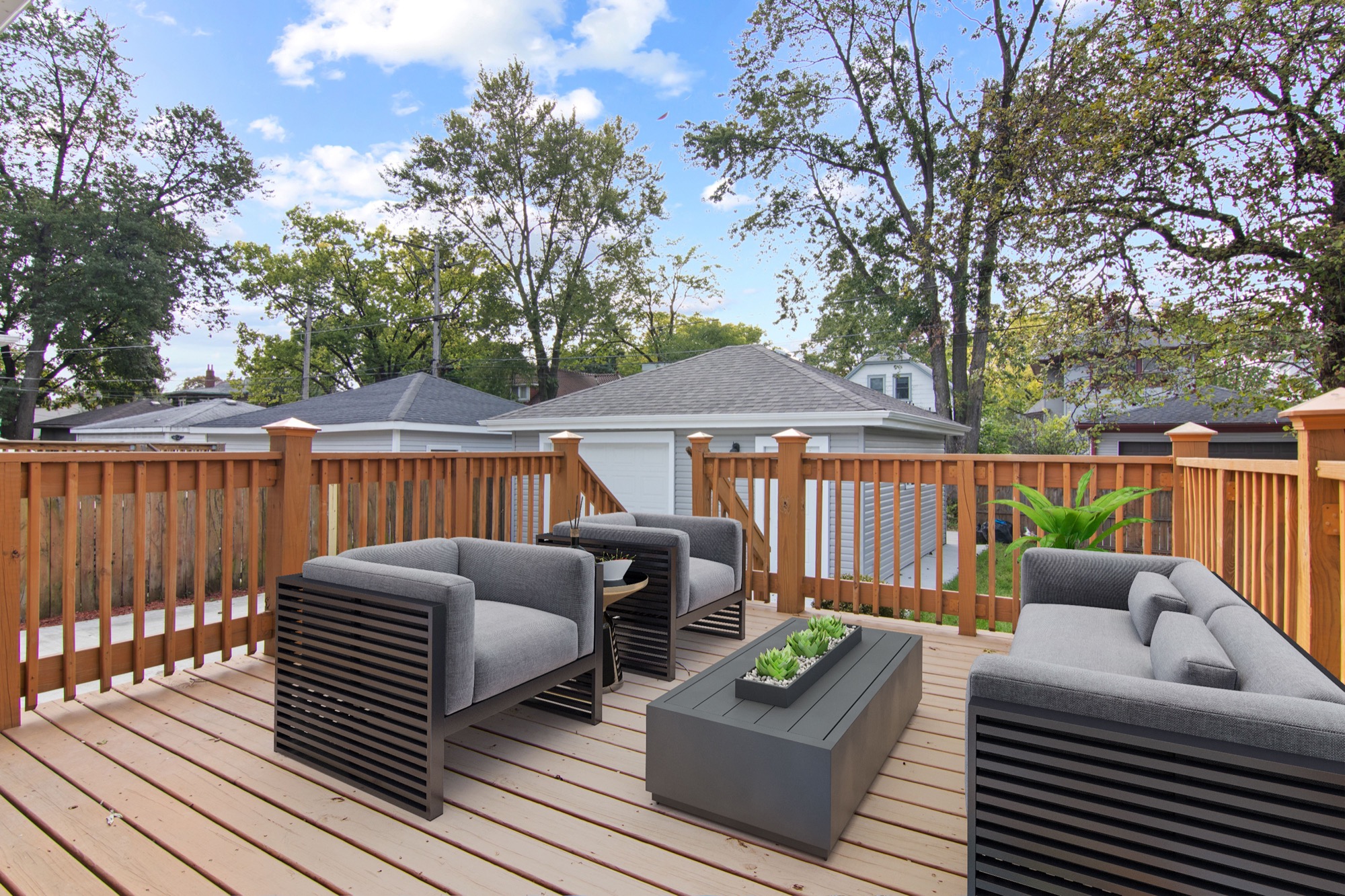 Cedar deck I built at the suburban gut rehab